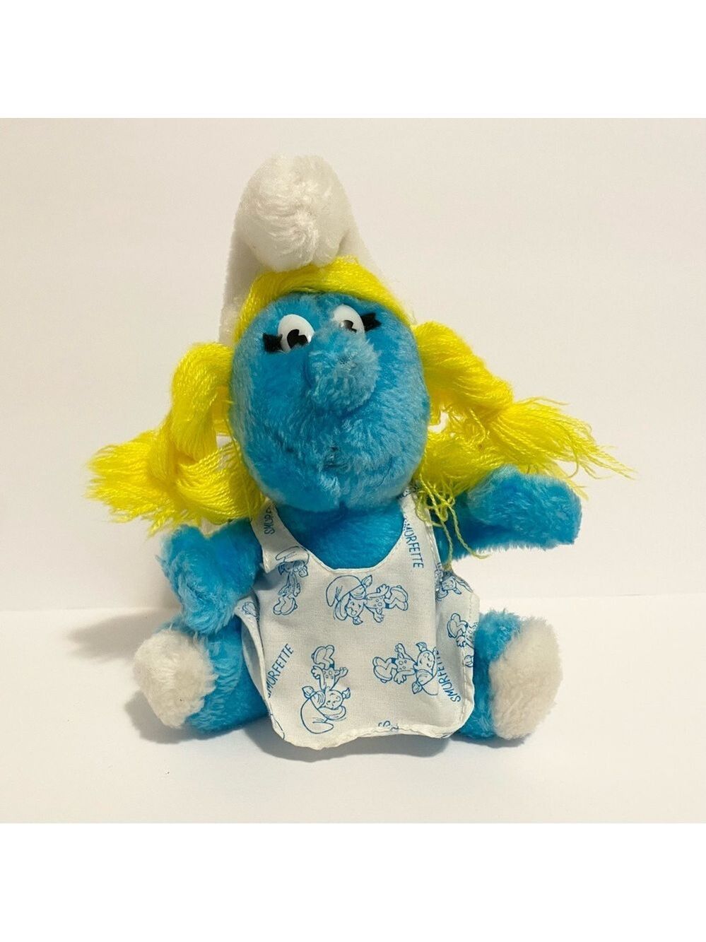 Vintage Ganz Bros Smurfette Plush Smurfs Girl Stuffed Animal Toy 7” 1980s Figure